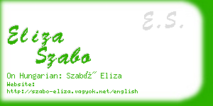 eliza szabo business card